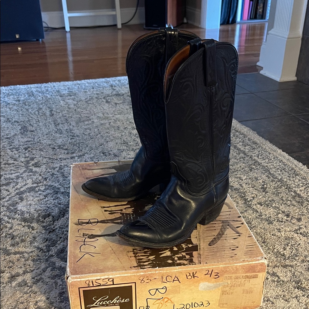 Lucchese Elegant Black Western Boots